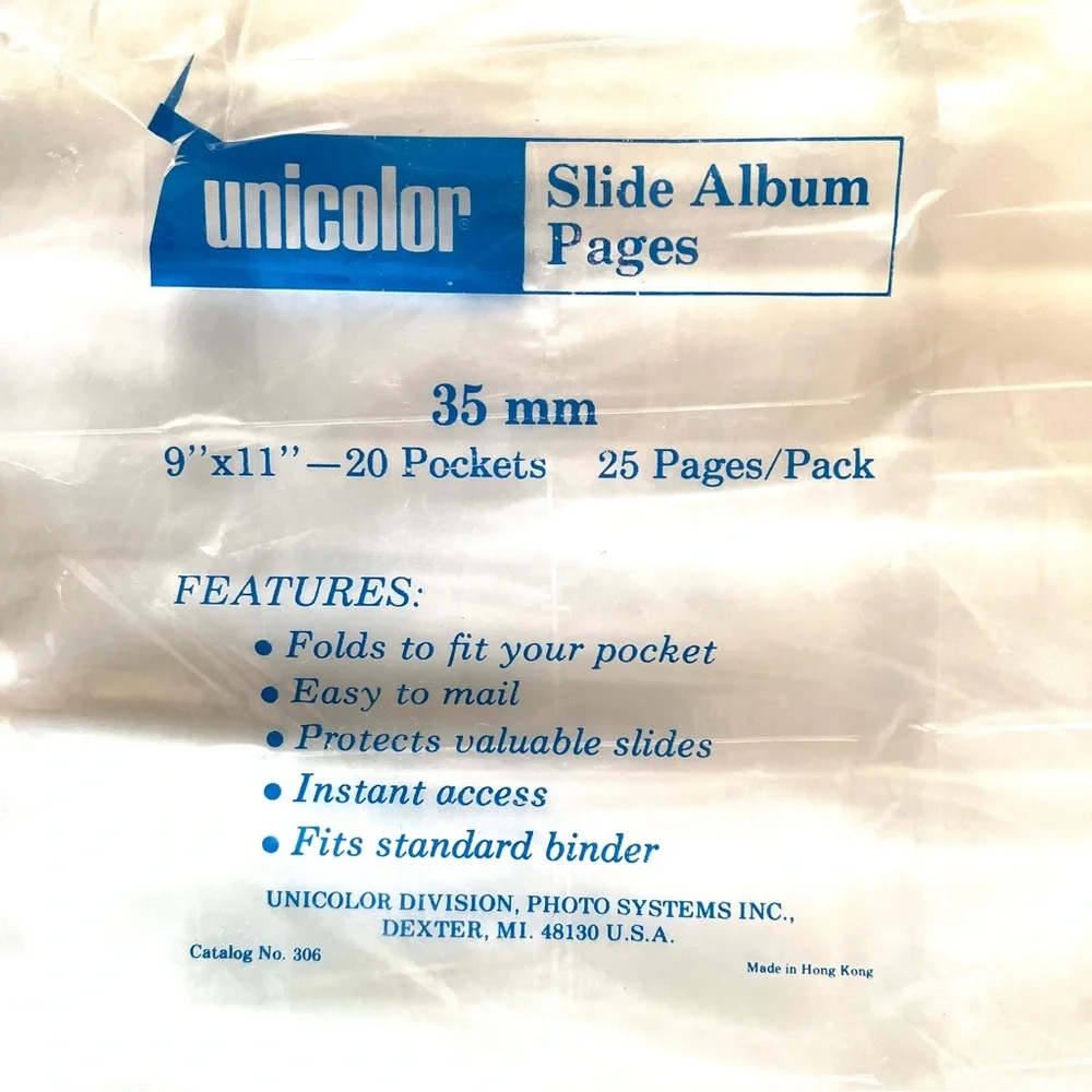 Slide Protection Pages. 9x11 with 20 pockets. 14 new pages. 35mm film